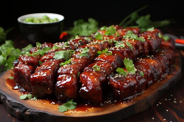 Las costillas glazadas de la barbacoa de miel