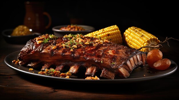 Foto costillas a la parrilla y