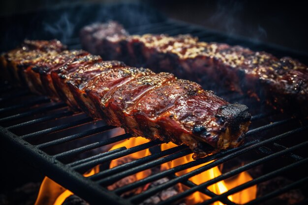 Foto costillas de repuesto de una parrilla de carbón