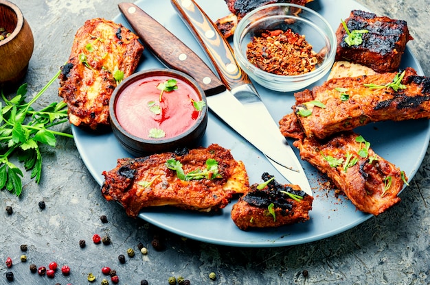 Costillas de ternera fritas