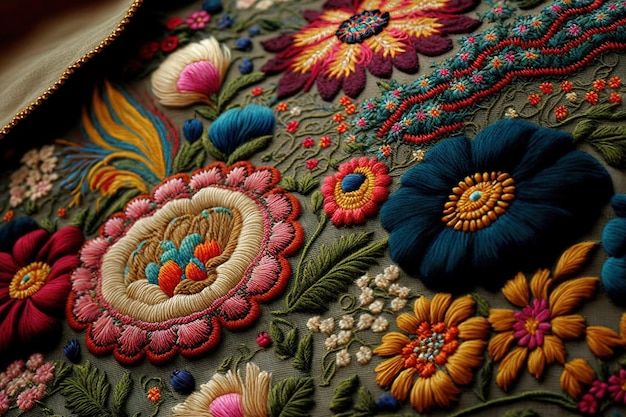 Costura folclórica tradicional que é adorável