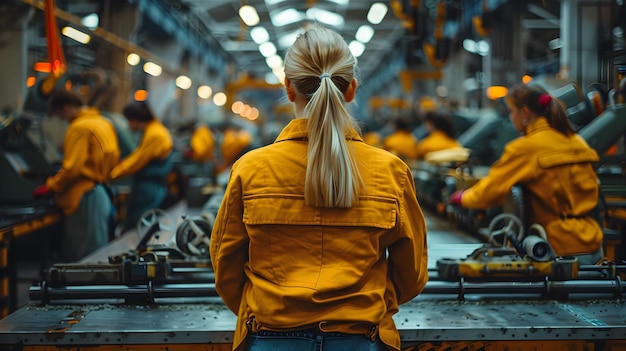 Foto costureiras em uma fábrica têxtil pressionam por salários justos e direitos laborais conceito indústria têxteis salários justos direitos laborais costureiras fábrica têxtile