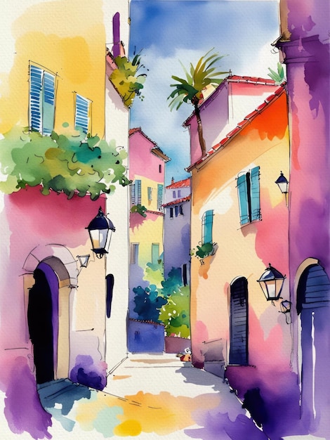 Foto cote d azur viagem de verão pintura de paisagem