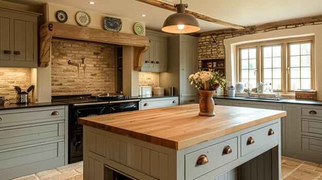 Cotswolds estilo de casa de campo decoração de cozinha design de interiores e casa de campo em moldura armários de cozinha