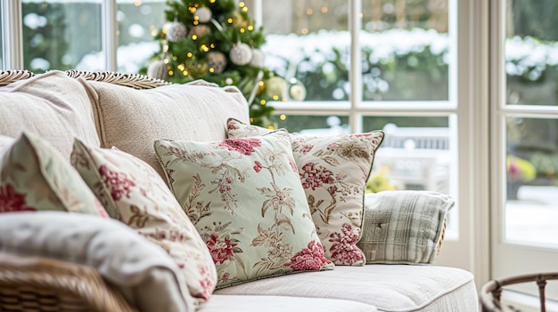 Foto cottage wintergarten raumdekoration innenarchitektur und hausverbesserung gartenmöbel mit sofa und heimdekoration englisches landhaus