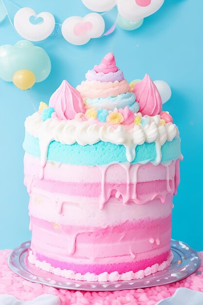 Foto cotton-candy-kuchenbild für das design