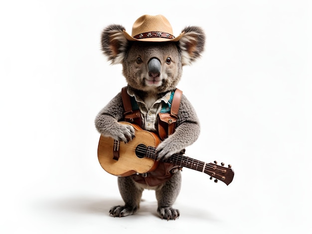 Country Koala Personagem tocando guitarra