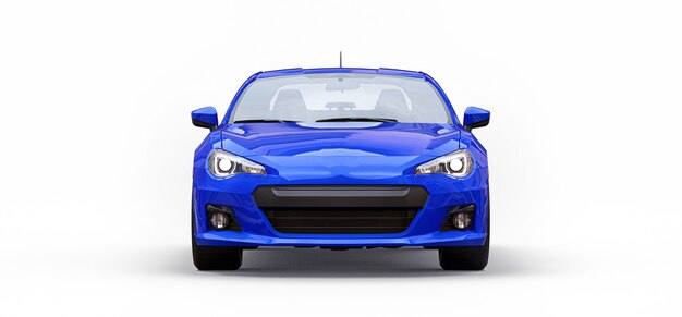 Coupé azul para carro esportivo pequeno. Renderização 3D.