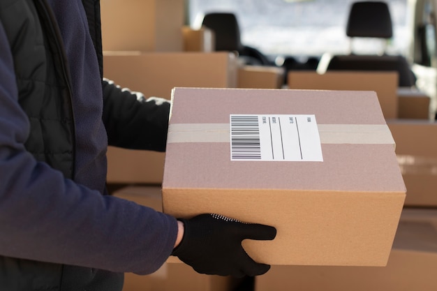 Foto courier fazendo trabalhos de logística