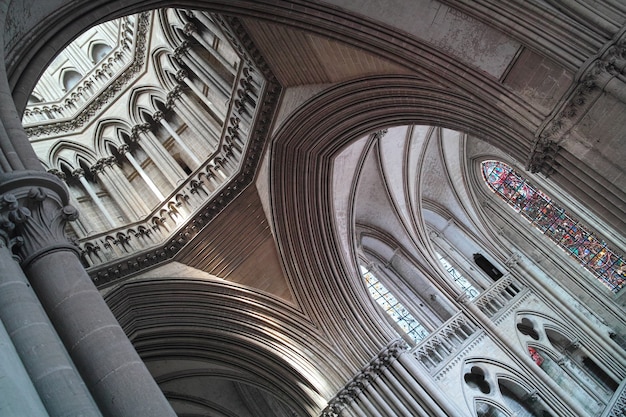 Coutances Normandía Francia 20 de julio de 2018 Catedral de Coutances arte gótico en Normandía Francia