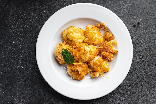 couve-flor com queijo refeição vegetal cozida lanche na mesa cópia espaço comida fundo