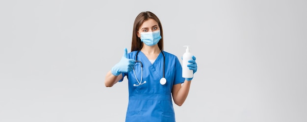 Covid previene el virus de la salud de los trabajadores de la salud y el concepto de cuarentena enfermeras médicas seguras de sí mismas