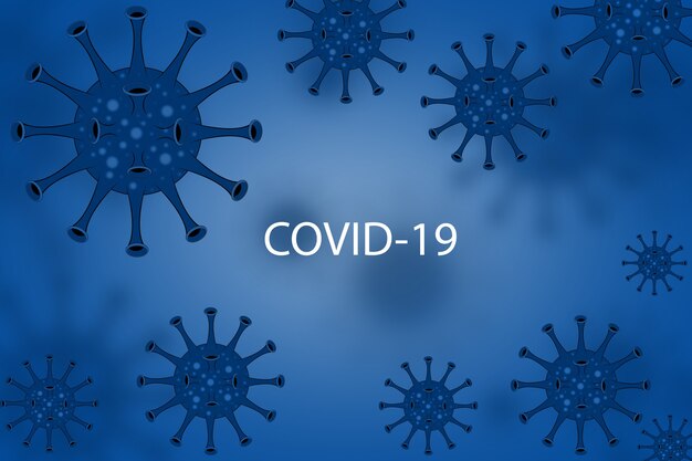 Covid19 3D-Illustration Hintergrundkonzept Virus Design