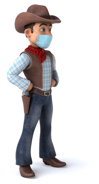 Cowboy-Animation mit einer Maske