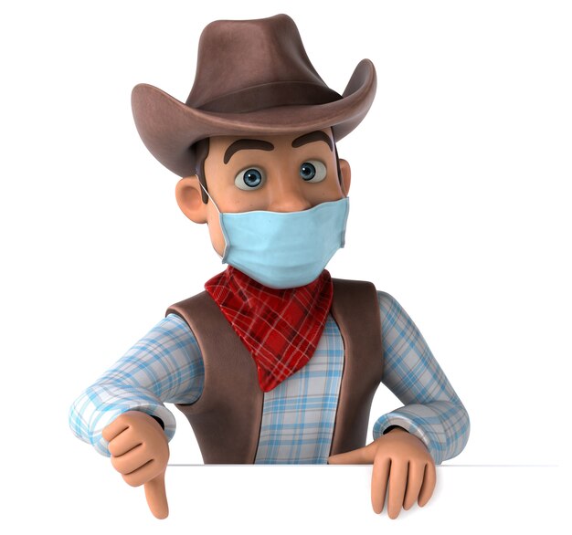 Cowboy-Animation mit einer Maske