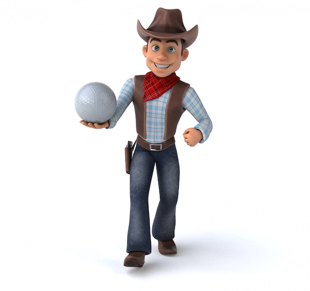 Cowboy divertido - ilustração 3D