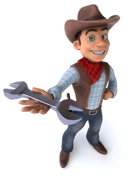 Cowboy divertido - ilustração 3D