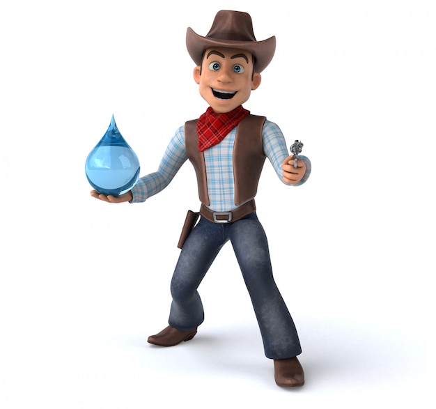 Cowboy divertido - ilustração 3D