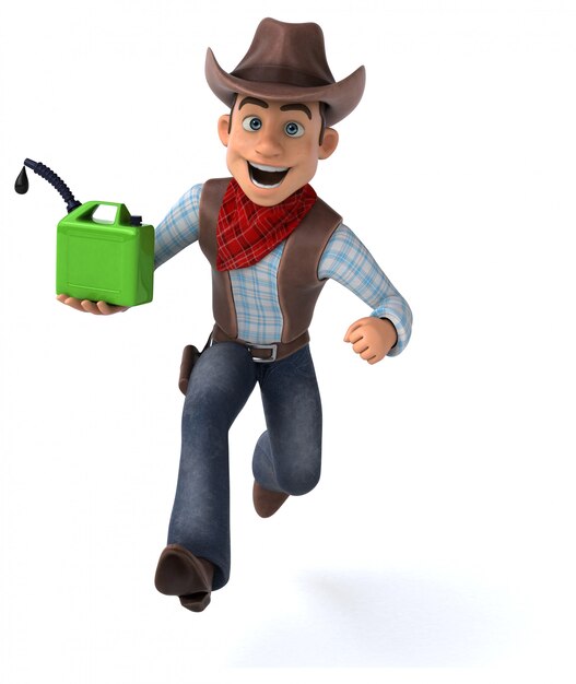 Cowboy divertido - ilustração 3D