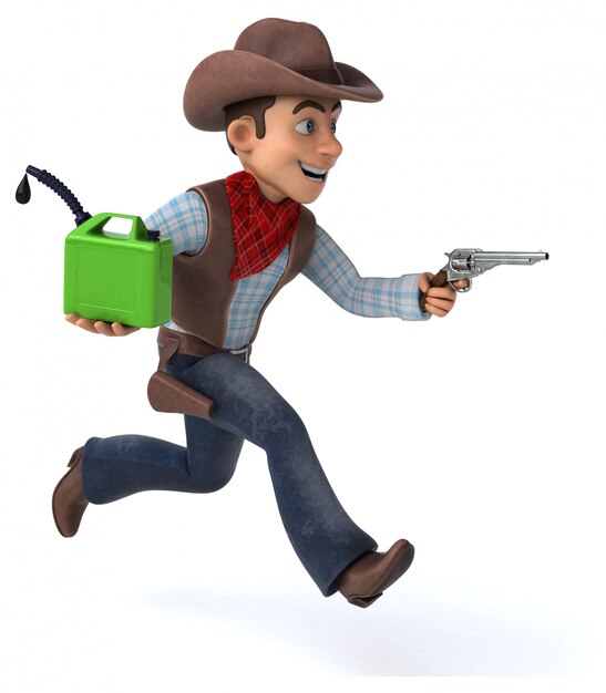 Cowboy divertido - ilustração 3D