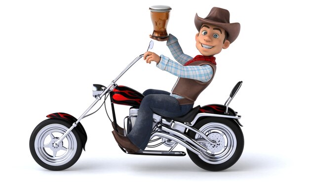 Cowboy divertido - ilustração 3d