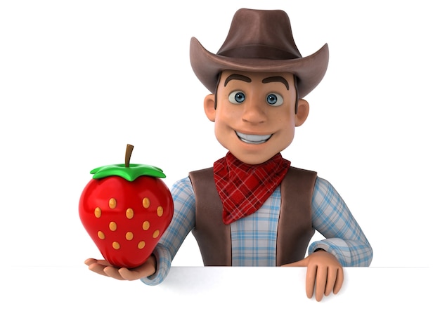 Cowboy divertido - ilustração 3d