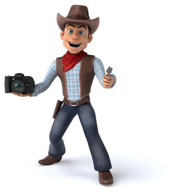 Cowboy divertido - ilustração 3d