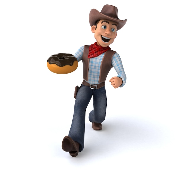 Cowboy divertido - ilustração 3d