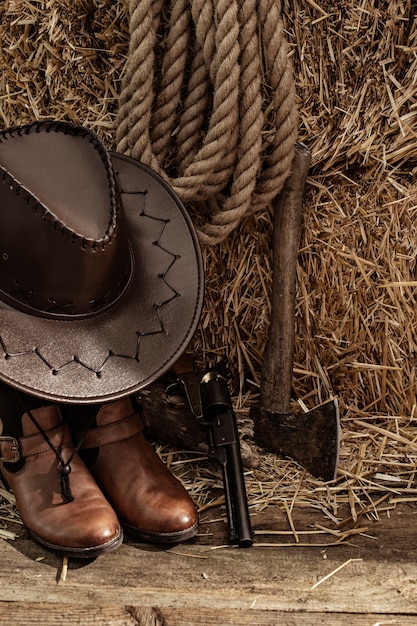 Foto cowboy-hintergrundkonzept