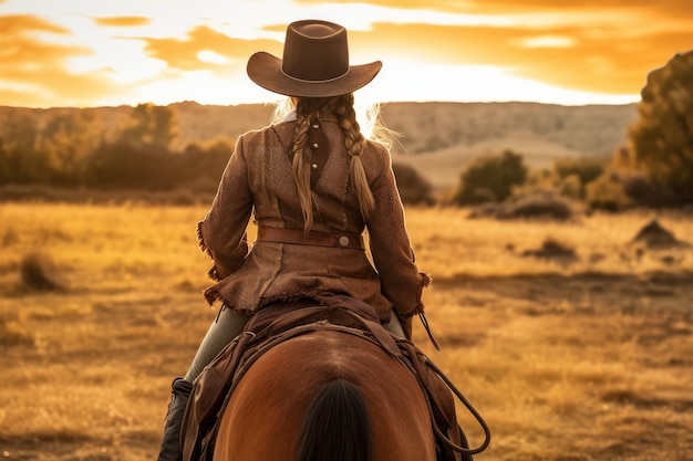 Foto cowboypferd wilder westen generiere ai