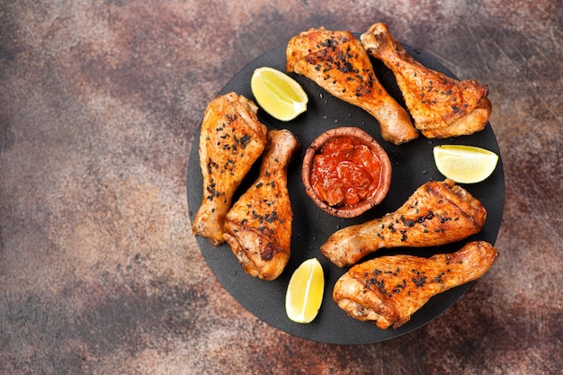 Coxinhas de frango picantes grelhadas com sementes de gergelim