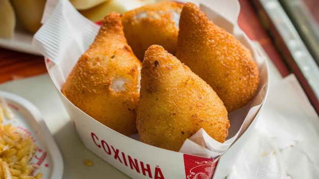 Coxinhas Fritas bolas de pollo frito comida brasileña