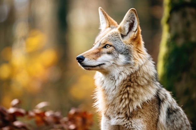 Coyote en estado salvaje de cerca