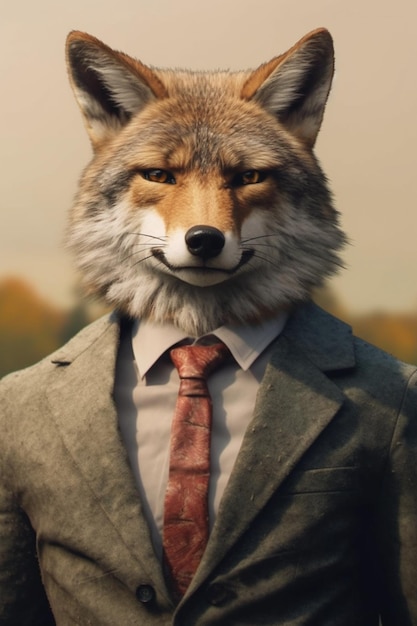Coyote en un traje IA generativa