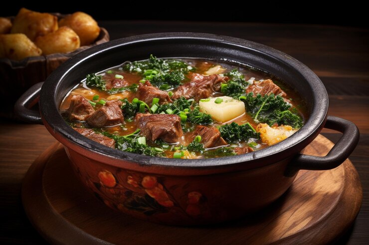 Foto cozido a portuguesa com carnes saudáveis e rico bro delicioso cozido uma fotografia de imagem de comida