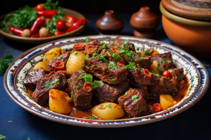 Foto cozido a portuguesa com costelas de carne macia e chor yummy cozido uma fotografia de imagem de comida