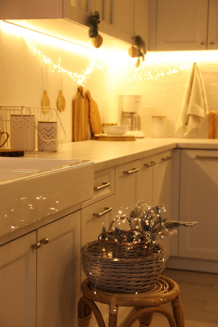 Foto cozinha aconchegante decorada para o design de interiores de natal