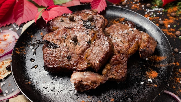 Cozinha americana deliciosa de bife frito