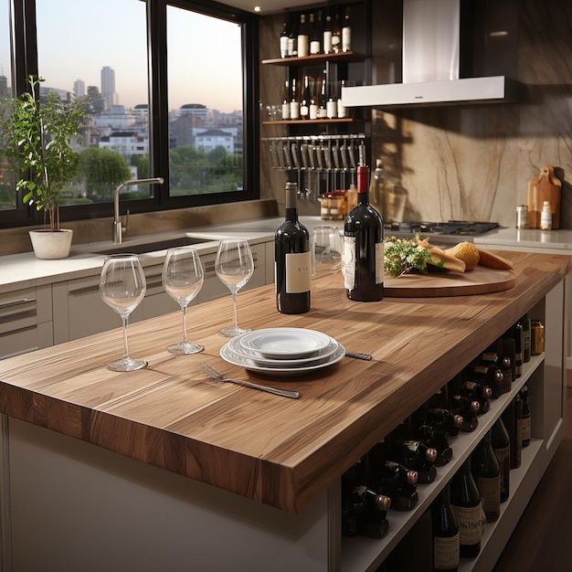 Cozinha_contador_com_depoimento_vinho_rack_elegante_vinho-gla