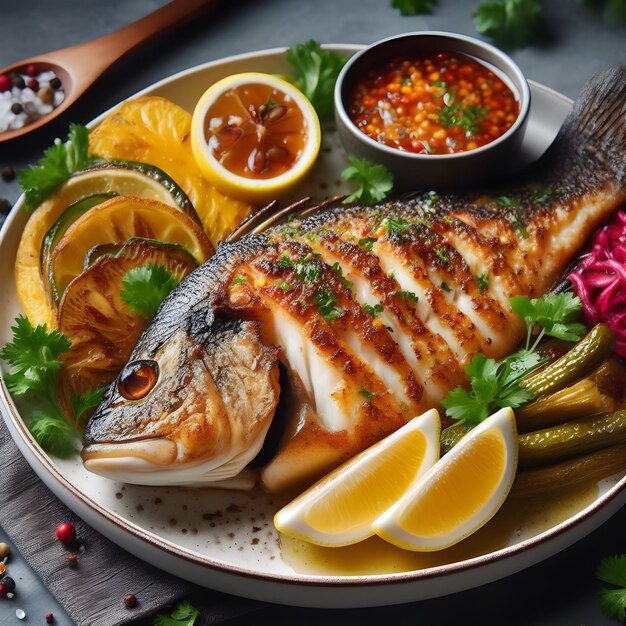 Foto cozinha de barramundi