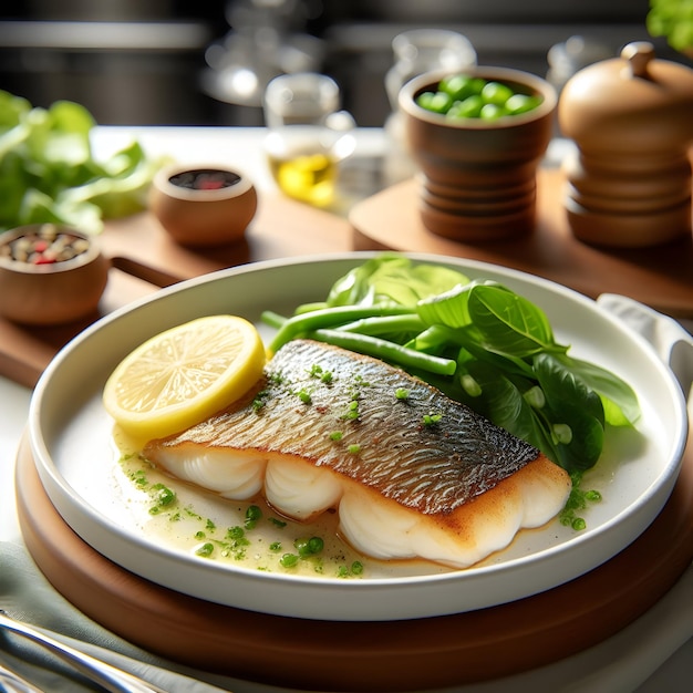 Foto cozinha de barramundi