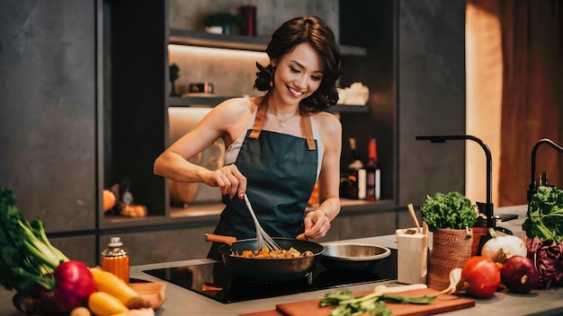 Cozinha de mulher moderna