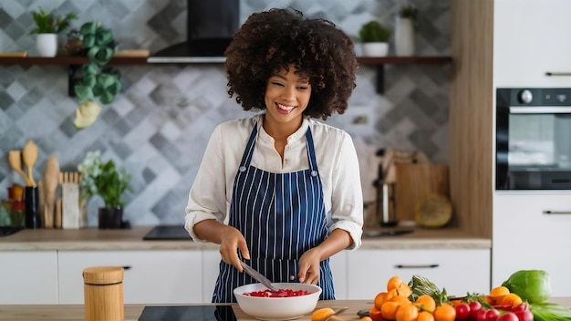 Cozinha de mulher moderna