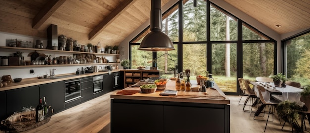 Cozinha escandinava Cozinha minimalista e elegante com design moderno Generative AI