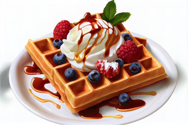 Cozinha Europeia Waffles comida