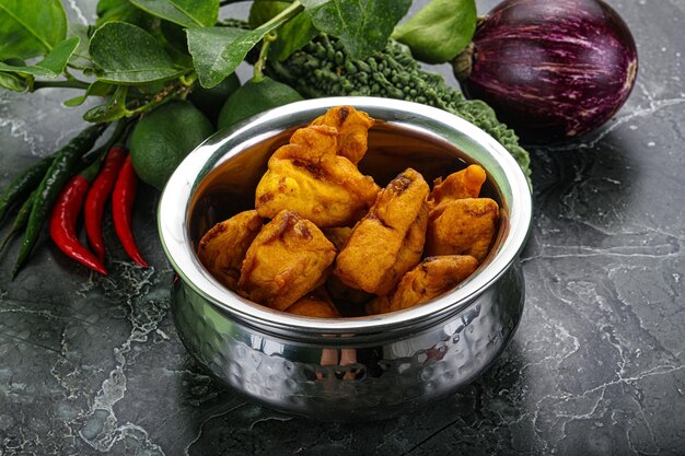 Foto cozinha indiana queijo paneer pakora