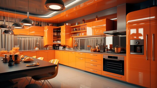 Foto cozinha laranja