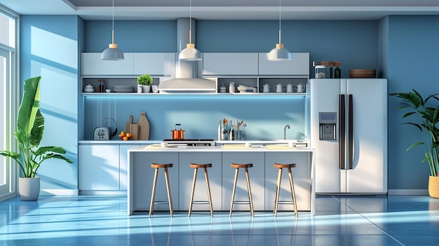 Foto cozinha minimal moderna representa um papel de parede