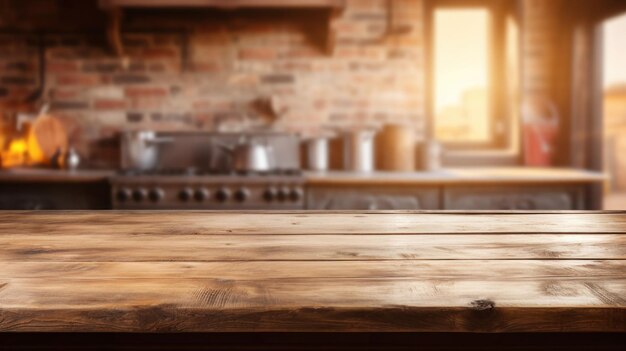 Foto cozinha rústica aconchegante um espaço culinário vintage e convidativo