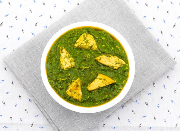 Cozinha saudável indiana Palak Paneer